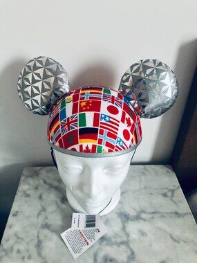 Disney Parks Walt World EF19 Adult International Epcot Space Flags Ear Hat Cap